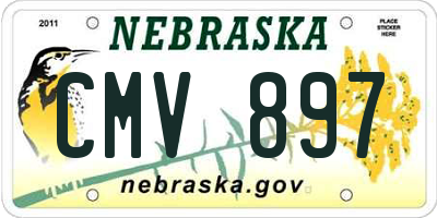 NE license plate CMV897