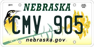 NE license plate CMV905