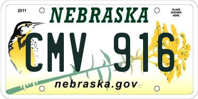 NE license plate CMV916