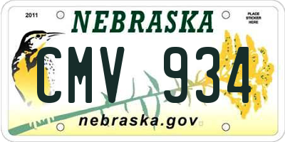 NE license plate CMV934