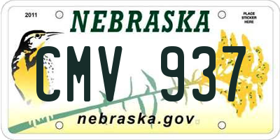 NE license plate CMV937
