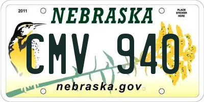 NE license plate CMV940