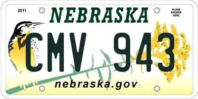 NE license plate CMV943