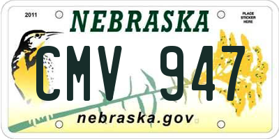 NE license plate CMV947