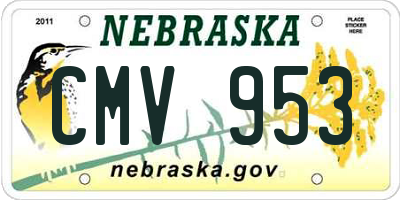 NE license plate CMV953