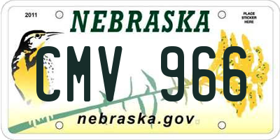 NE license plate CMV966