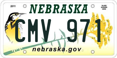 NE license plate CMV971