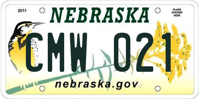 NE license plate CMW021