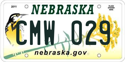NE license plate CMW029