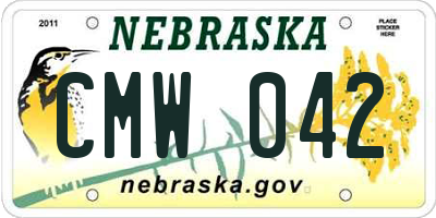 NE license plate CMW042
