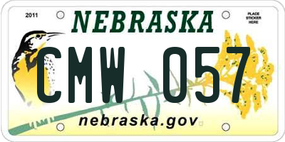 NE license plate CMW057