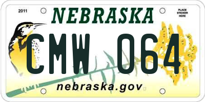 NE license plate CMW064