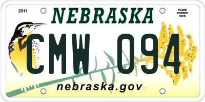 NE license plate CMW094