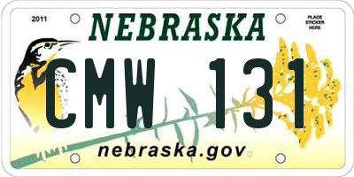 NE license plate CMW131