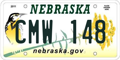NE license plate CMW148