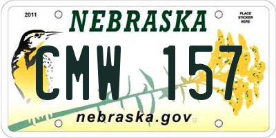 NE license plate CMW157