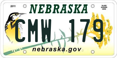 NE license plate CMW179
