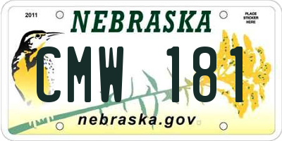 NE license plate CMW181
