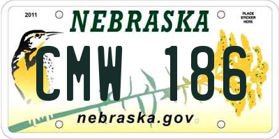 NE license plate CMW186
