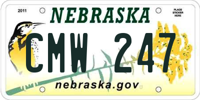 NE license plate CMW247