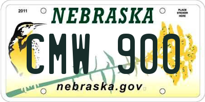 NE license plate CMW900