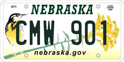 NE license plate CMW901