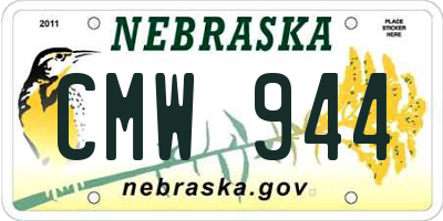 NE license plate CMW944