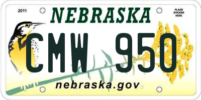 NE license plate CMW950