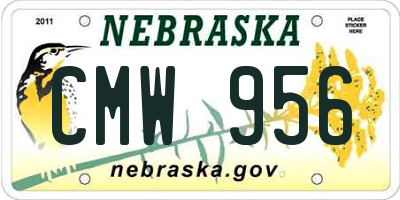 NE license plate CMW956