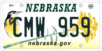 NE license plate CMW959