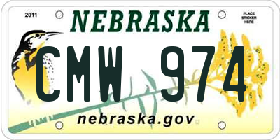 NE license plate CMW974