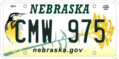 NE license plate CMW975