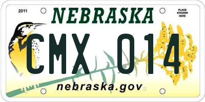 NE license plate CMX014