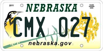 NE license plate CMX027