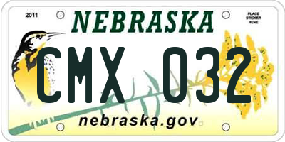 NE license plate CMX032
