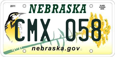 NE license plate CMX058