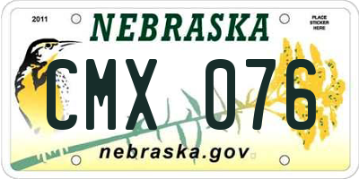 NE license plate CMX076