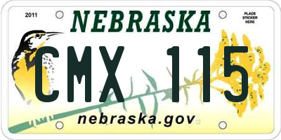 NE license plate CMX115