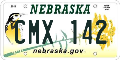 NE license plate CMX142