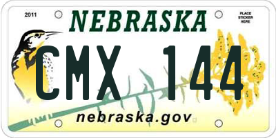 NE license plate CMX144