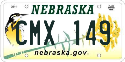 NE license plate CMX149