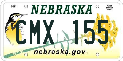 NE license plate CMX155
