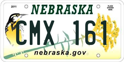 NE license plate CMX161