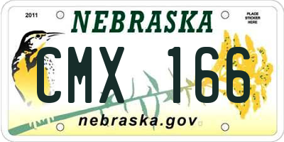 NE license plate CMX166