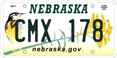 NE license plate CMX178