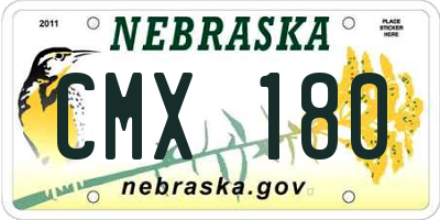 NE license plate CMX180