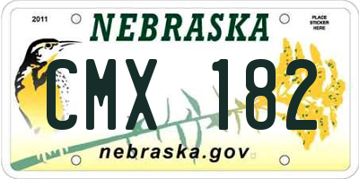NE license plate CMX182