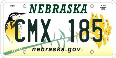NE license plate CMX185
