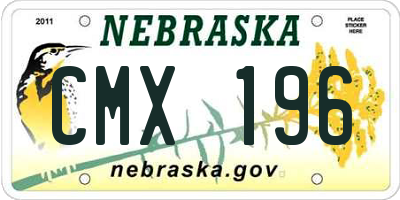 NE license plate CMX196