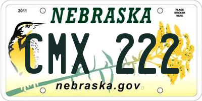 NE license plate CMX222